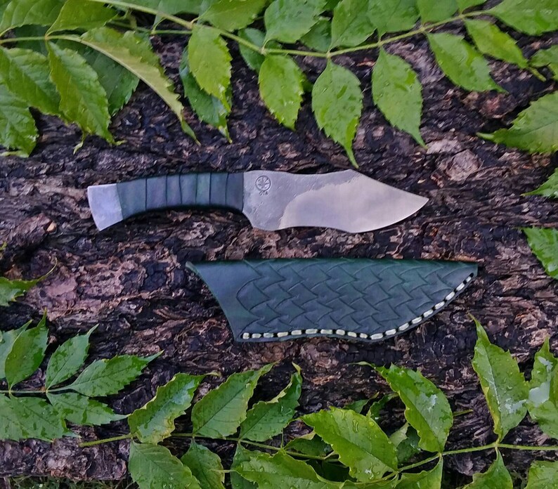 Dragon knuckle field knife and sheath hand forged handmade image 1