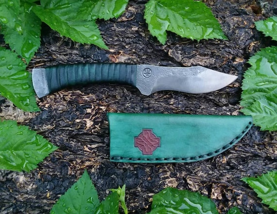 Integral utility knife hand forged handmade