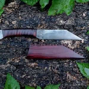 Viking utility seax and sheath hand forged handmade