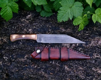 Viking scaled Seax and sheath. hand forged handmade