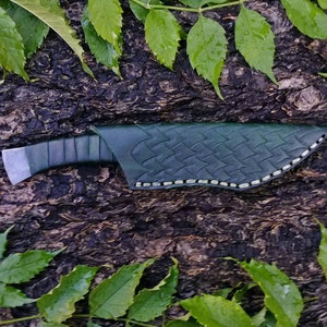 Dragon knuckle field knife and sheath hand forged handmade image 2