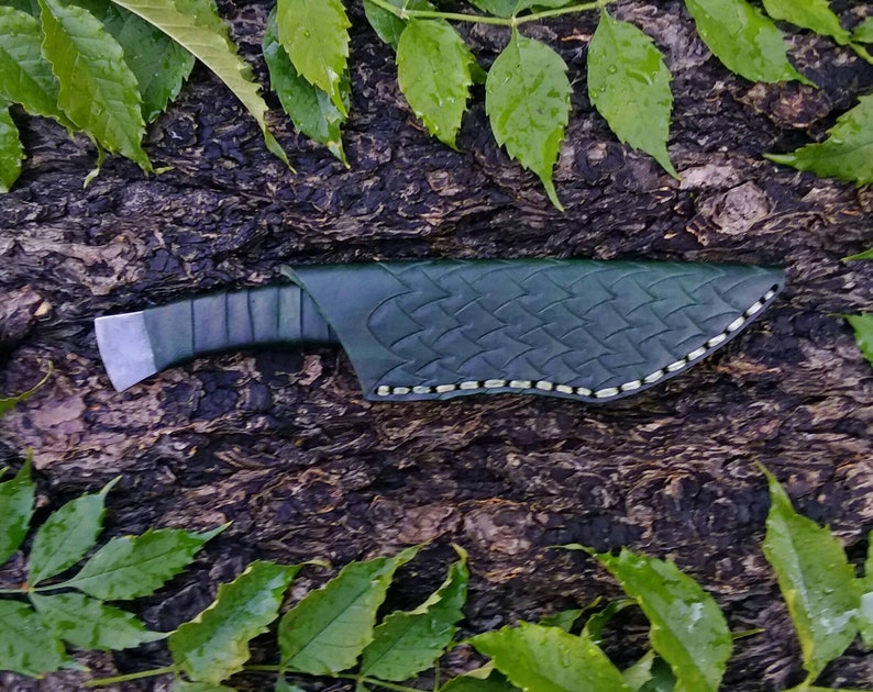 Dragon knuckle field knife and sheath hand forged handmade image 2