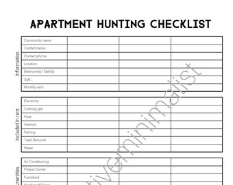 Apartment Budget | Etsy