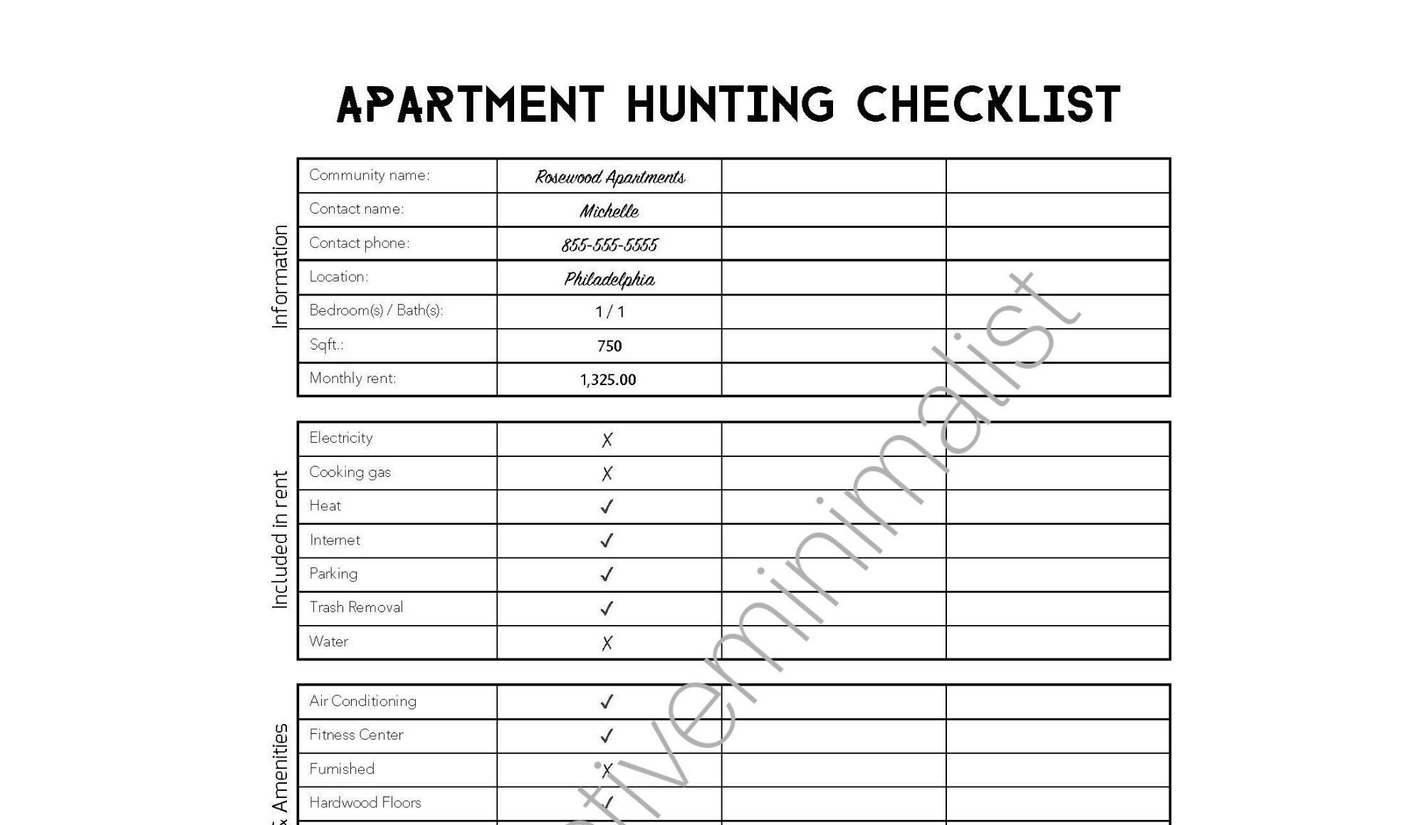 Apartment Hunting Checklist PDF Template Instant Download Etsy Apartment Hunting Checklist PDF Template Instant Download Etsy