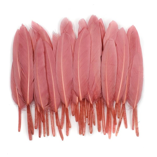 10 pcs Rose Pink Duck Feathers 4-6" Dyed Duck Loose Wholesale Cochettes Bulk Feathers