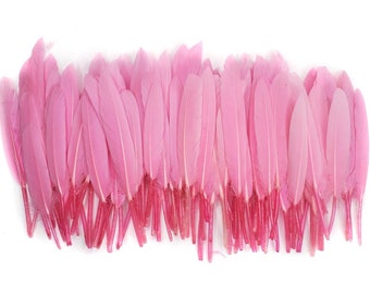 10 pcs Light Pink Duck Feathers 4-5.5" Dyed Duck Loose Wholesale Cochettes Bulk Feathers