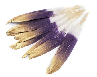 Gold Tip Purple Goose Feathers, 10 Pieces, 4-6" Inches