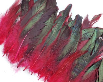 Rose Pink Rooster Feathers, 25 Pieces, 5-7" inches