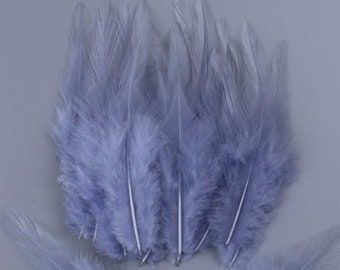 Marble Gray Rooster Feathers, 10 Pieces, 3-5" inches