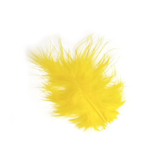 1 Pack Chartreuse Green Turkey Marabou Short Down Fluff Loose Feathers 0.10 Oz.
