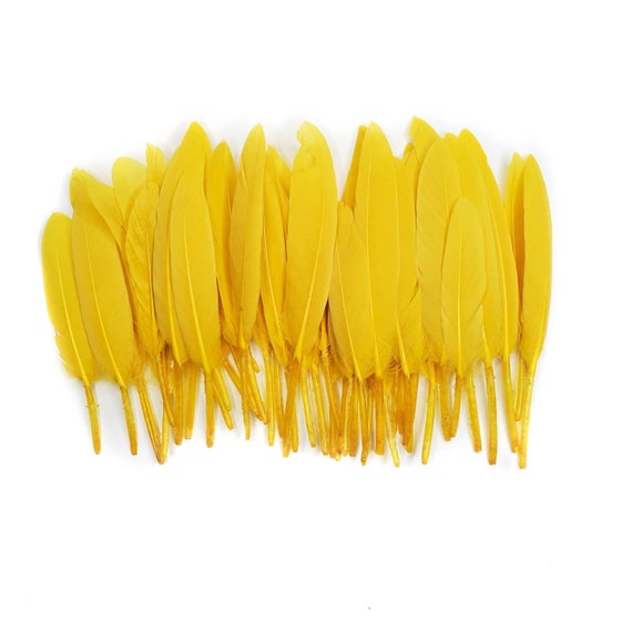 10 Pcs Yellow Duck Feathers 4-6 Dyed Duck Loose Wholesale