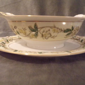 Vintage Noritake China Gravy Bowl/Boat with Underplate
