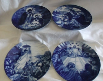 Religious Avon 1990&#39;s Collectable Plates set of 4 orginal paintings Ray Caram