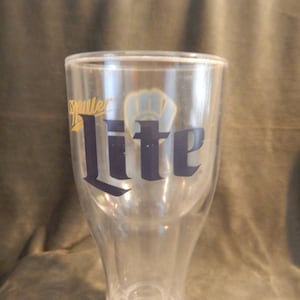 vintage Miller Lite Plastic Beer Glass