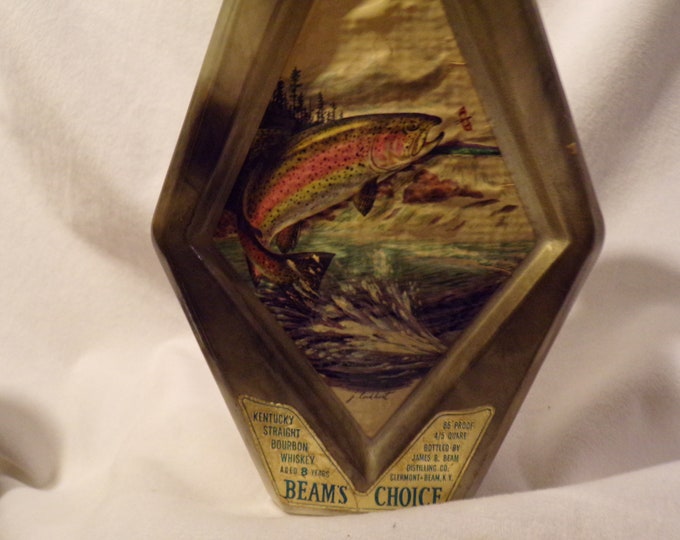 Jim Beam Rainbow Trout Decanter empty'' Bean's Choice Etsy