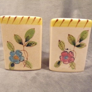 Vintage Ceramic Floral Pattern Salt and Pepper Shaker by Meilox 1960&#39;s
