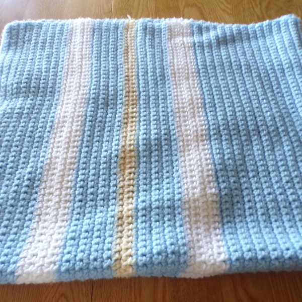 Crocheted Cuddly Blue Vintage Baby blanket