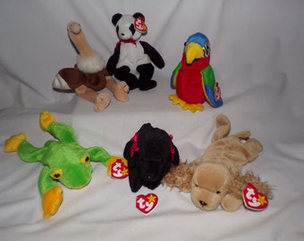 Vintage 6 TY 1997 Beanie Babies to choose from