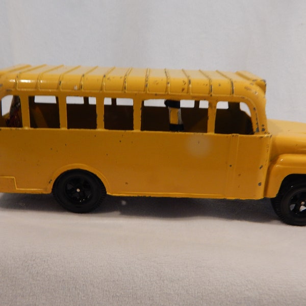 Vintage miniature Hubley métal jaune jouet School Bus