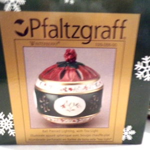 Vintage Christmas Pfaltzgraff Winterberry Bell Pierced Lighting with Tea Light