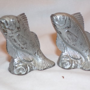Vintage Metal Fish Salt & Pepper Shakers