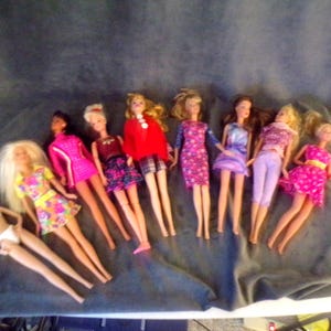 Vintage Mattel Assorted Barbie Dolls Lot of 9 with Accessories
