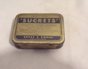Sucrets Throat Lozenges 1940's Tin