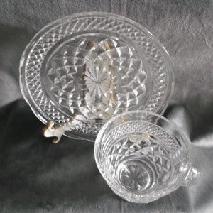 Vintage Clear Glass Wexford Cup and Saucer DM-476 image 3