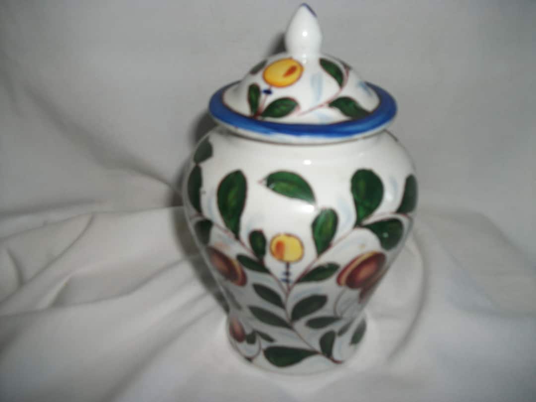 Vintage Ceramic Jar With Lid Etsy