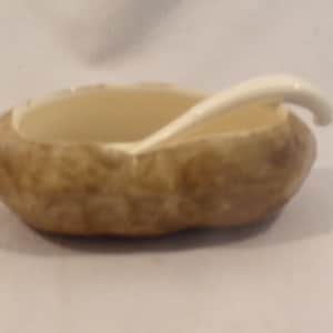 Vintage  Potato Shaped Gravy Bowl with Serving Ladle