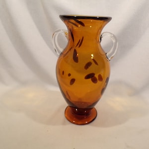 Vintage Hand Blown Art Glass Vase with a Spotted Pattern
