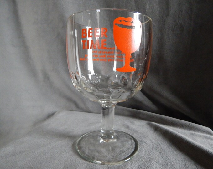 Vintage Beer Glass Goblet ''beer Time'' Etsy