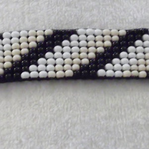 Black, White and Ivory Twist Woven Beads Browband, Size 12 inches/30 cm