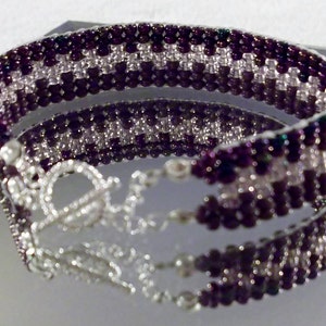 Purple on Purple  7-1/2-inch/19 cm Woven Beads Bracelet