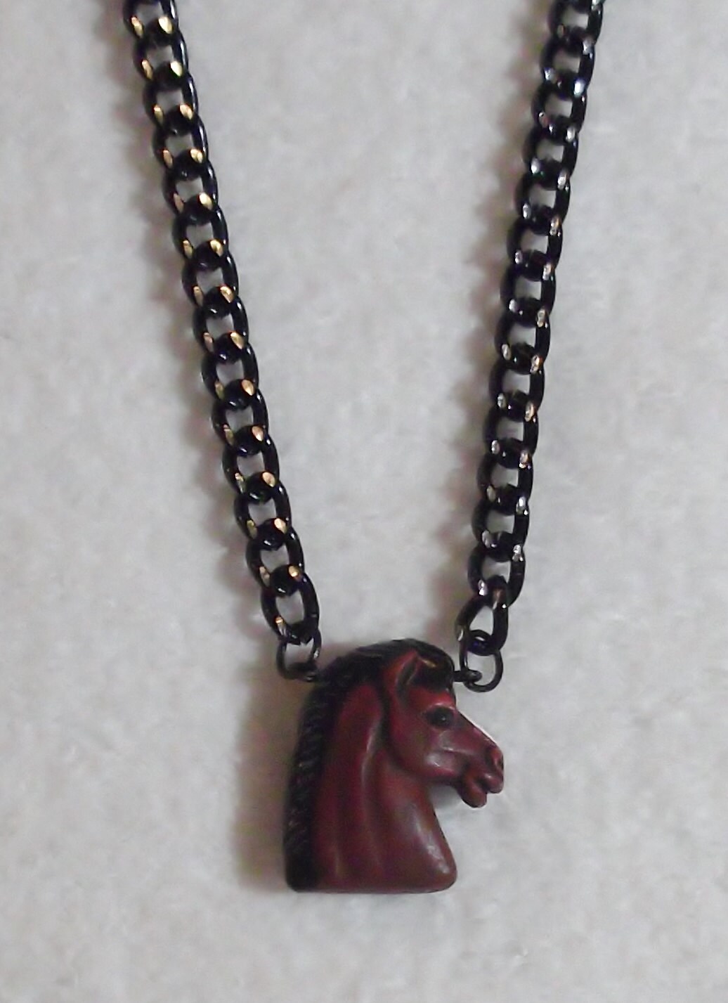 Bay Horse Pendant 18-inch/20 cm Necklace by Woven Beads Browbands