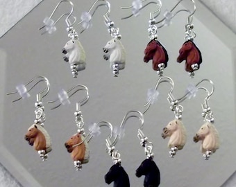 Horse Ceramic Charms Earrings by Woven Beads Browbands
