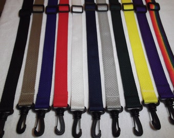 Yellow Webbing Leg Straps, Pair, Adjustable, Detachable, 2-Snaps, Horse Size