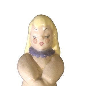 KAY FINCH FIGURINE 4" Blonde Angel 1940's California pottery Gs1B-006