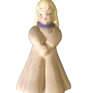 KAY FINCH FIGURINE 4" Blonde Angel 1940's California pottery Gs1B-006