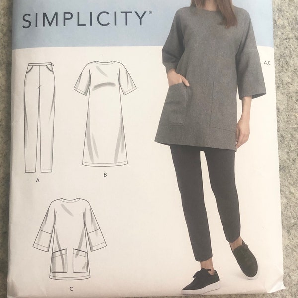 uncut SIMPLICITY Pattern 9183 Misses TUNIC Dress & Legging Sz xxs-xxl P304