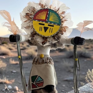 Navaho 8" SUNFACE KACHINA DOLL hand made signed B Morgan jhl 155