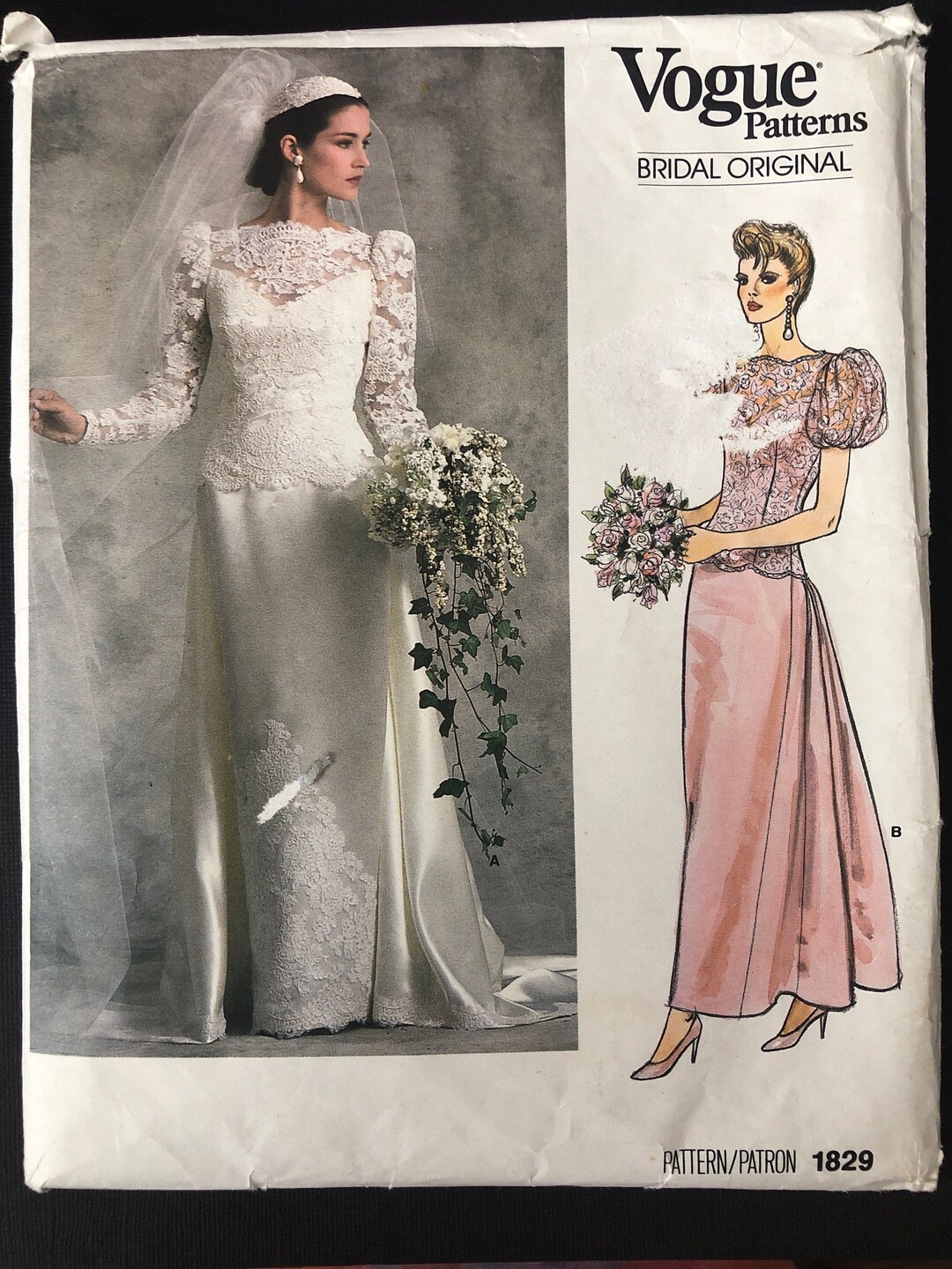 Uncut vogue sewing pattern 1829 bridal original size 16 pat1007 etsy