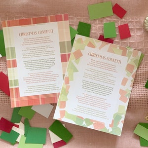 Christmas Confetti Poem Printable