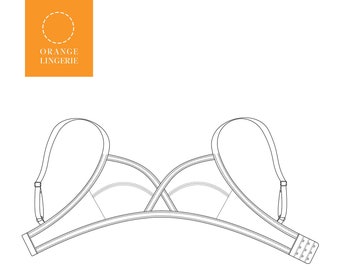 Instant Download PDF lingerie sewing pattern for a wireless bra - Lexington Bra