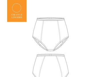 Instant Download PDF lingerie sewing pattern for high waist brief panties/underwear - Munroe Brief