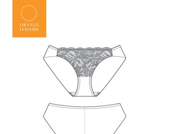 Instant Download PDF lingerie sewing pattern for hipster brief panties/underwear designed for style and comfort - Montgomery Brief