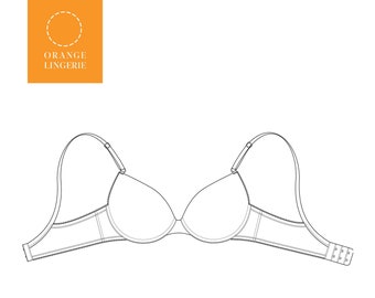 Instant Download PDF lingerie sewing pattern for an underwire T-shirt bra - Mystic Bra