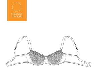 Instant Download PDF lingerie sewing pattern for an underwire bra - Devonshire Bra
