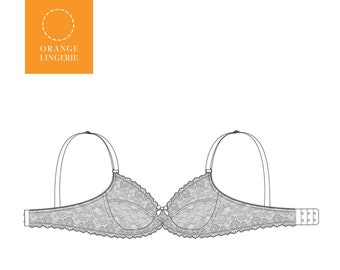 Instant Download PDF lingerie sewing pattern for an underwire bra - Berkeley Bra