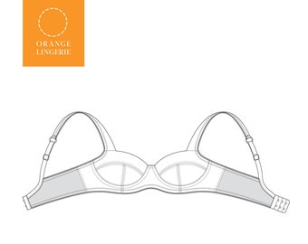 Instant Download PDF lingerie sewing pattern for a classic balconette underwire bra - Boylston Bra